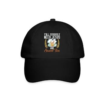 Süßer Tee Liebhaber Geschenke - Baseballkappe - Schwarz/Schwarz - Vorne