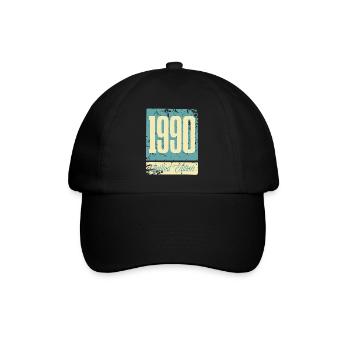 1990 Born Birthday Year of birth - Baseball Cap - black/black - Front