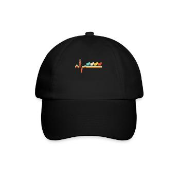 Pug Retro Heartbeat - Baseball Cap - black/black - Front