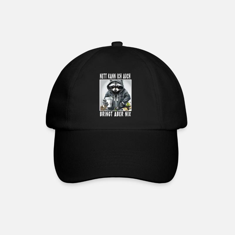 Nett Kann Ich Auch Bringt Aber Nix - Baseballkappe - Schwarz/Schwarz