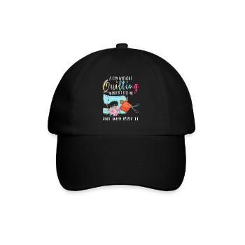 Quilten Quilten Quilting Maschine Geschenk - Baseballkappe - Schwarz/Schwarz - Vorne