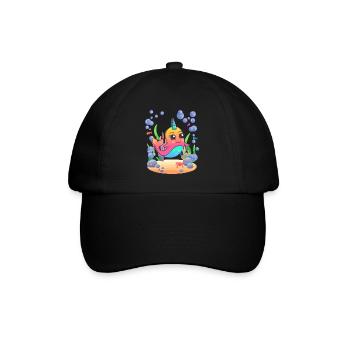 Baby whale narwhal marine life unicorn - Baseball Cap - black/black - Front