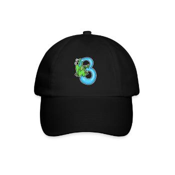 3 Jahre alt - 3. Geburtstag mit Tier Motiv - Baseballkappe - Schwarz/Schwarz - Vorne