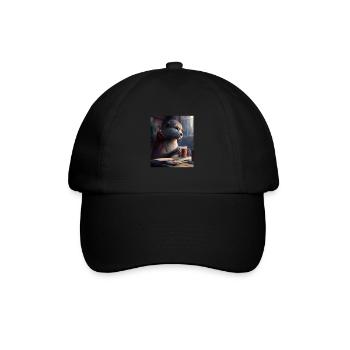 Otter Lovers Nerd Otter Drinking Coffee - Baseball Cap - black/black - Front
