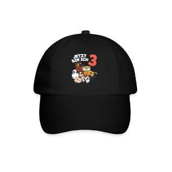 Ich bin schon 3 Traktor 3. Geburtstag - Baseballkappe - Schwarz/Schwarz - Vorne