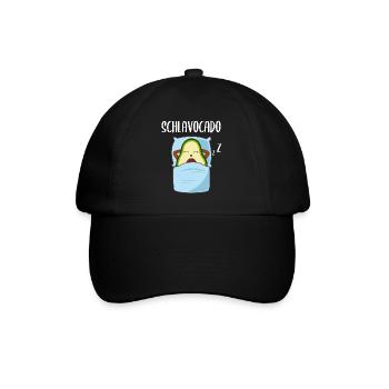 Lustige Avocado Schlafende Frucht Beere Geschenk - Baseballkappe - Schwarz/Schwarz - Vorne