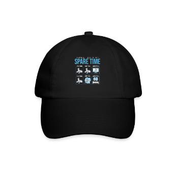 Schneeleopard - Baseballkappe - Schwarz/Schwarz - Vorne