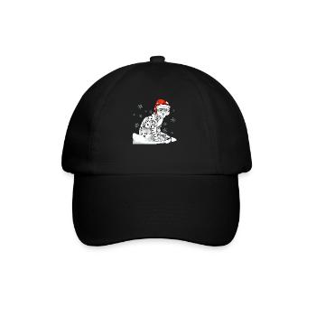Schneeleopard - Baseballkappe - Schwarz/Schwarz - Vorne