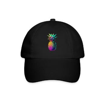 EDM Music Rave Festival Pineapple Techno - Baseball Cap - black/black - Front