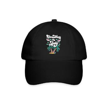 Weihnachten Im Juli Christmas In July Humor Santa - Baseball Cap - black/black - Front