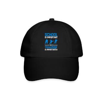 L’école est importante, mais le hockey est plus important - Casquette classique - noir/noir - Devant