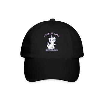 Anniversaire du chat Chat dame Chat Maman chat - Casquette classique - noir/noir - Devant