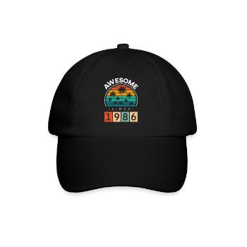1986 Né Anniversaire Année de naissance millésime - Casquette classique - noir/noir - Devant