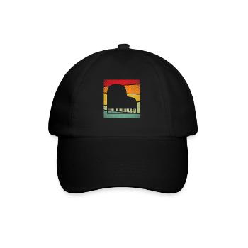 Klavier Retro - Baseballkappe - Schwarz/Schwarz - Vorne