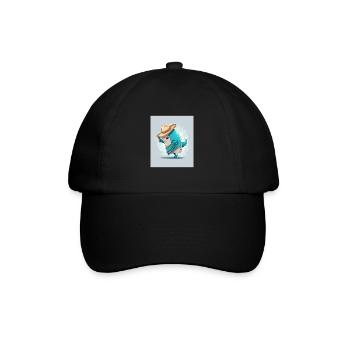 Vaquita Wearing Sombrero Kawaii Dabbing Vaquita - Baseball Cap - black/black - Front