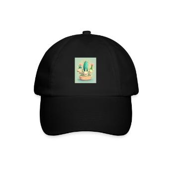 Mexican Cactus Plant Lover Cactus Axolotl Mexican - Baseball Cap - black/black - Front