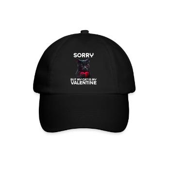 Désolé, mais mon chat est mon Valentin - Casquette classique - noir/noir - Devant