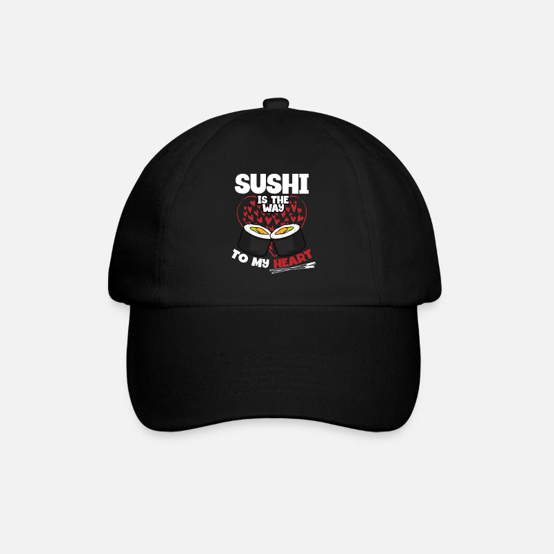 Sushi liebe Am Valentinstag - Baseballkappe - Schwarz/Schwarz