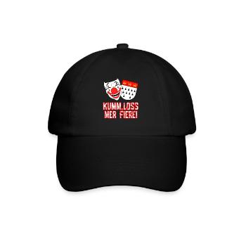 Karneval Kostüm Kölle Alaaf Köln loss mer fiere! - Baseballkappe - Schwarz/Schwarz - Vorne