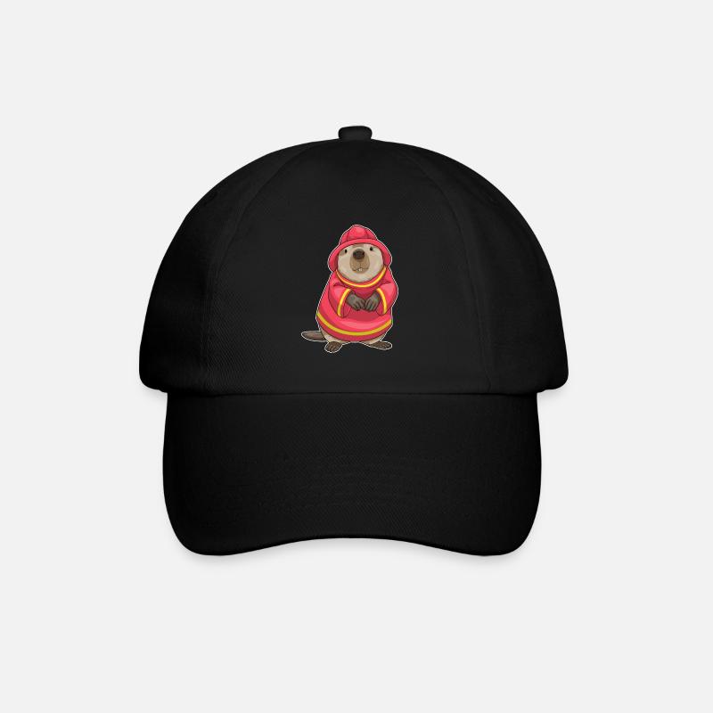 Biber Feuerwehrmann Feuerwehr - Baseballkappe - Schwarz/Schwarz