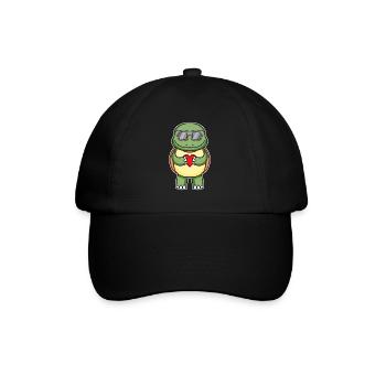 Turtle with sunglasses and heart love - Baseball Cap - black/black - Front