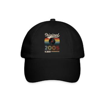 2005 Vintage Birthday Gift Tee Retro Style - Baseball Cap - black/black - Front