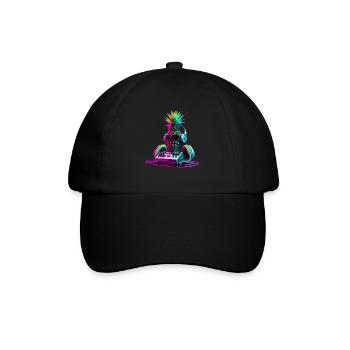 EDM Music Rave Festival Pineapple Techno - Baseball Cap - black/black - Front