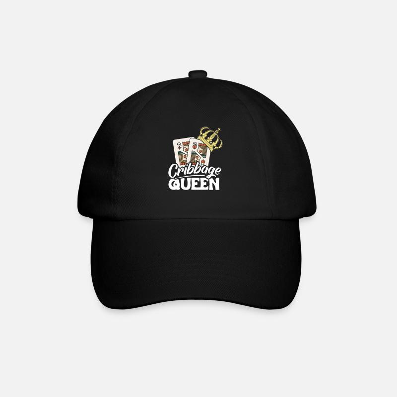 Cribbage Queen Shirt Geschenk - Baseballkappe - Schwarz/Schwarz
