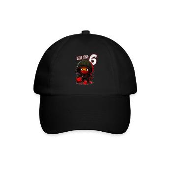 Anniversaire des enfants 6 ans - Basketball et Ninjas - Casquette classique - noir/noir - Devant