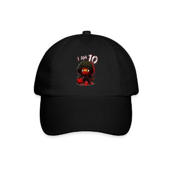 Children birthday 10 years - basketball and ninjas - Baseball Cap - black/black - Front