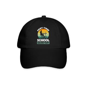 Schulsekretärin Teilzeit - Baseballkappe - Schwarz/Schwarz - Vorne