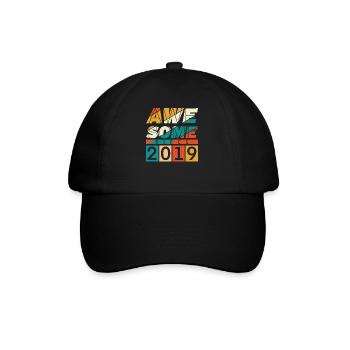 2019 Geboren Geburtstag Geburtsjahr Vintage - Baseballkappe - Schwarz/Schwarz - Vorne