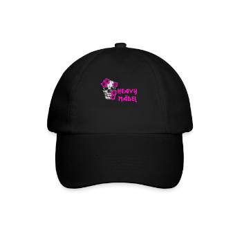 Rockerbraut Heavy Mädel Metal Musik Totenkopf - Baseballkappe - Schwarz/Schwarz - Vorne