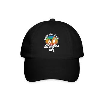 I just like Beagles very ok dog puppy Beagle - Baseball Cap - black/black - Front