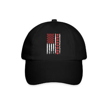 Amerikanischer Sport Basketball Flagge Athletisch - Baseballkappe - Schwarz/Schwarz - Vorne