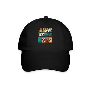 1954 Born Birthday Year of birth vintage - Baseball Cap - black/black - Front