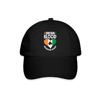 Irish Blood Warrior Heart St Patricks Day Shamrock - Baseball Cap - black/black - Front