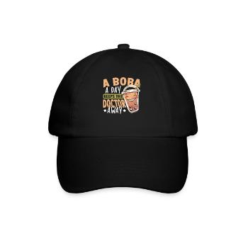 A Boba A Day Keeps The Doctor Away Boba Tea - Baseball Cap - black/black - Front