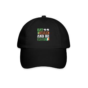 Food, drink and be Irish at St. Patrick's - Baseball Cap - black/black - Front