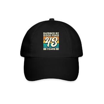 43 Geburtstag Geschenk Jahre Lustig Spruch - Baseballkappe - Schwarz/Schwarz - Vorne