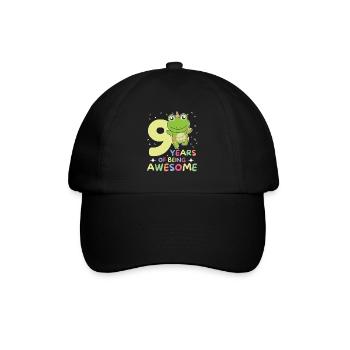 Grenouille pour 9e anniversaire Enfants de neuf ans - Casquette classique - noir/noir - Devant