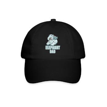 Elephant Dad für einen Elefant Liebhaber Elefant - Baseballkappe - Schwarz/Schwarz - Vorne