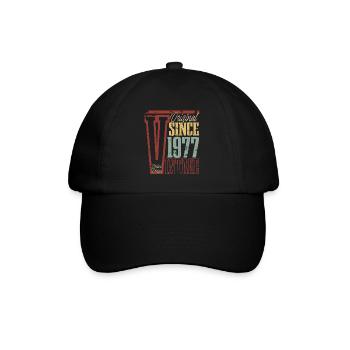 1977 Anniversaire Année de naissance Année de construction Vintage Rétro - Casquette classique - noir/noir - Devant