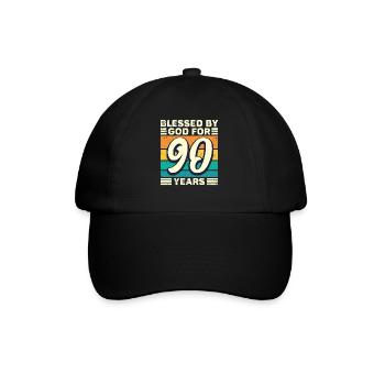 90 Geburtstag Geschenk Jahre Lustig Spruch - Baseballkappe - Schwarz/Schwarz - Vorne
