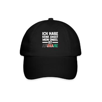 Ich habe keine Angst mein Onkel ist Afghanin - Baseballkappe - Schwarz/Schwarz - Vorne