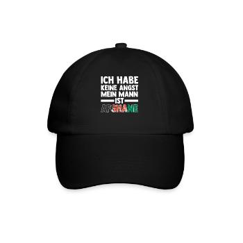 Ich habe keine Angst mein Mann ist Afghanin - Baseballkappe - Schwarz/Schwarz - Vorne