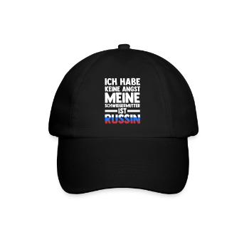 Ich habe keine Angst meine Schwiegermutter ist Rus - Baseballkappe - Schwarz/Schwarz - Vorne
