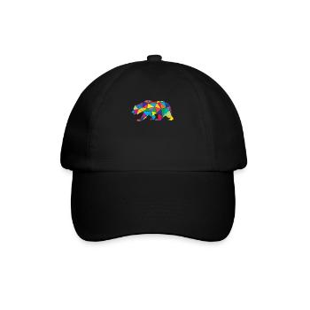 Low Poly Bear Geometry Polygon Bear - Baseball Cap - black/black - Front