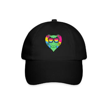 Pansexuell Alien Herz Geschenk - Baseballkappe - Schwarz/Schwarz - Vorne