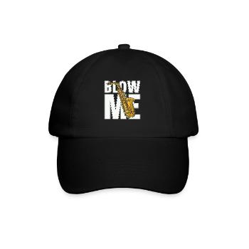 Saxophone Blow Me Instrument à vent Saxophoniste - Casquette classique - noir/noir - Devant